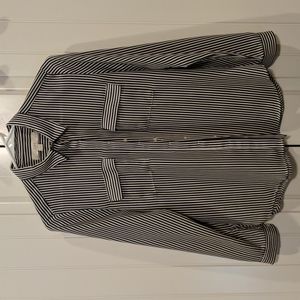 Loft Black/White striped Blouse Small Petite